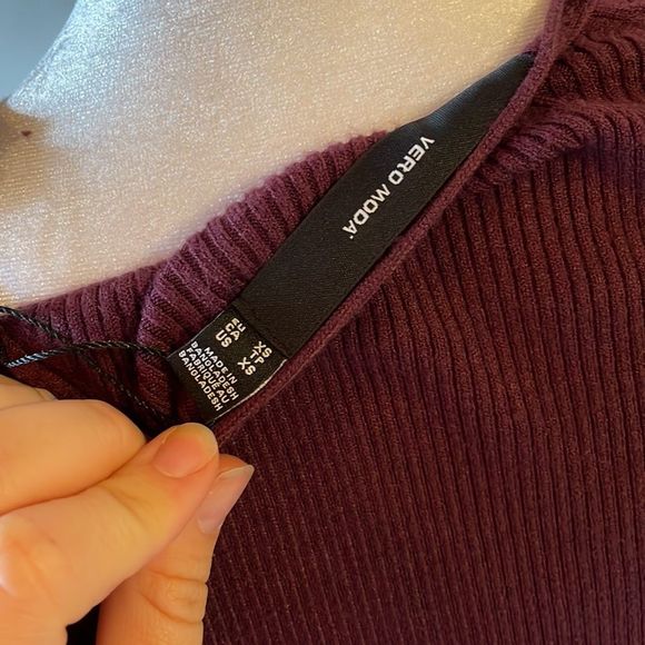 [Vero Moda] Purple Ribbed Long Sleeve Dress - Size XS NWT - Picture 5 of 5